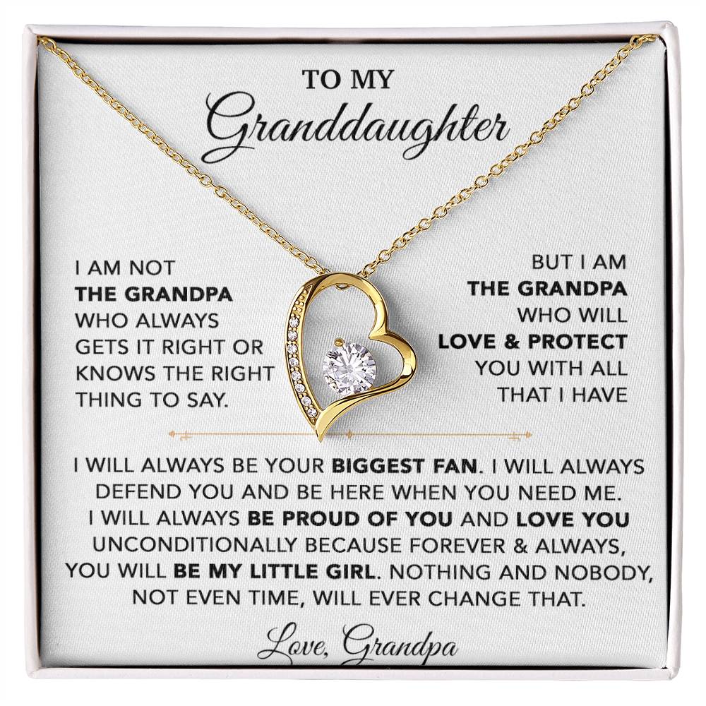 To My Granddaughter Necklace, Granddaughter Gift from Grandpa, Christmas Gift 28_8_White