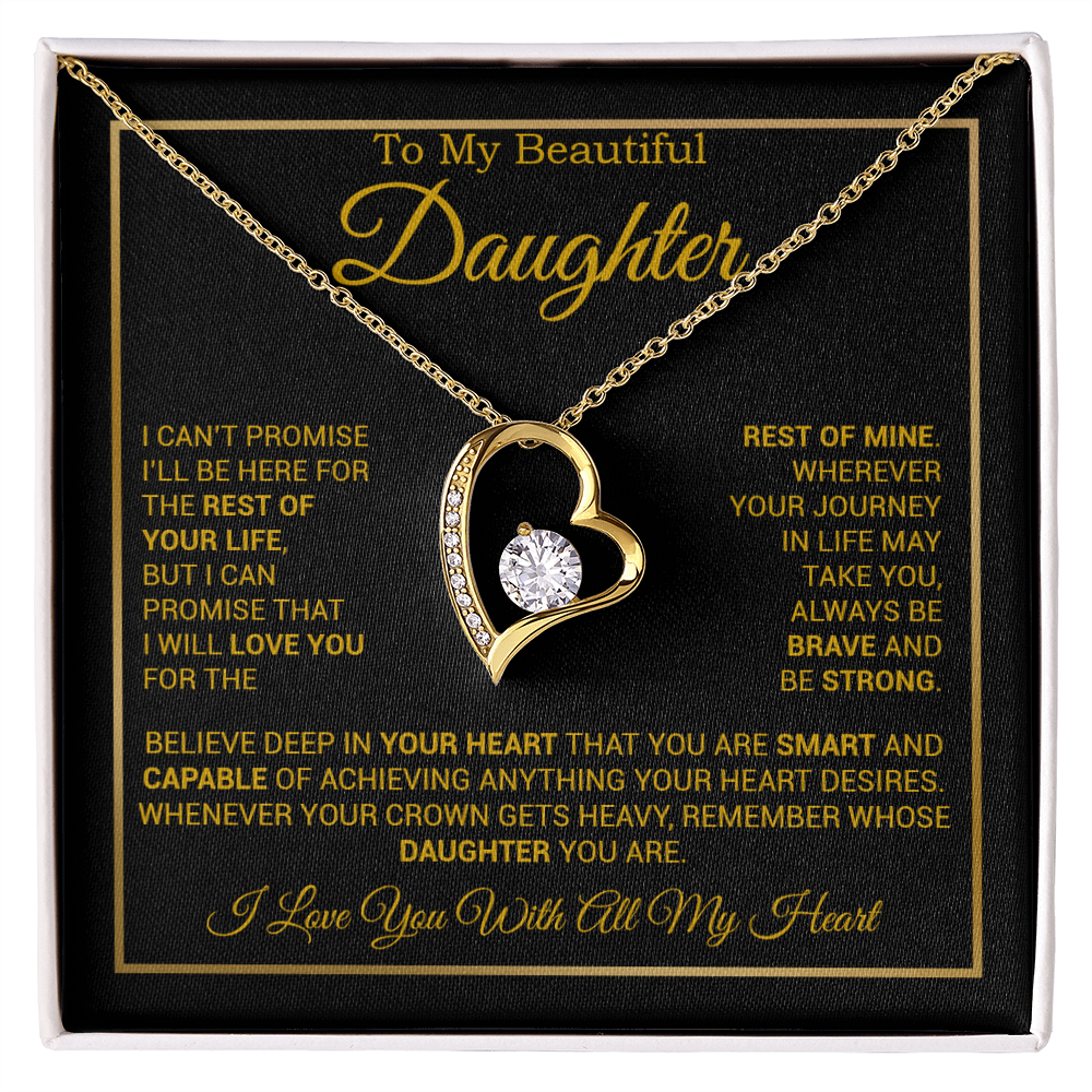 To My Daughter Necklace, Gift for Daughter from Dad And Mom Daughter_Gold