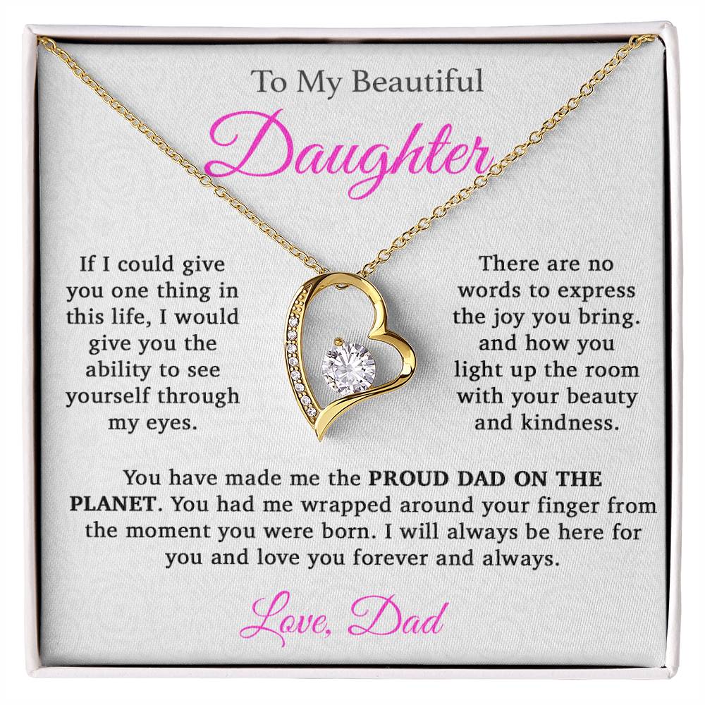 To My Daughter Necklace, Daughter Father Necklace, Daughter Gift From Dad333_Hong