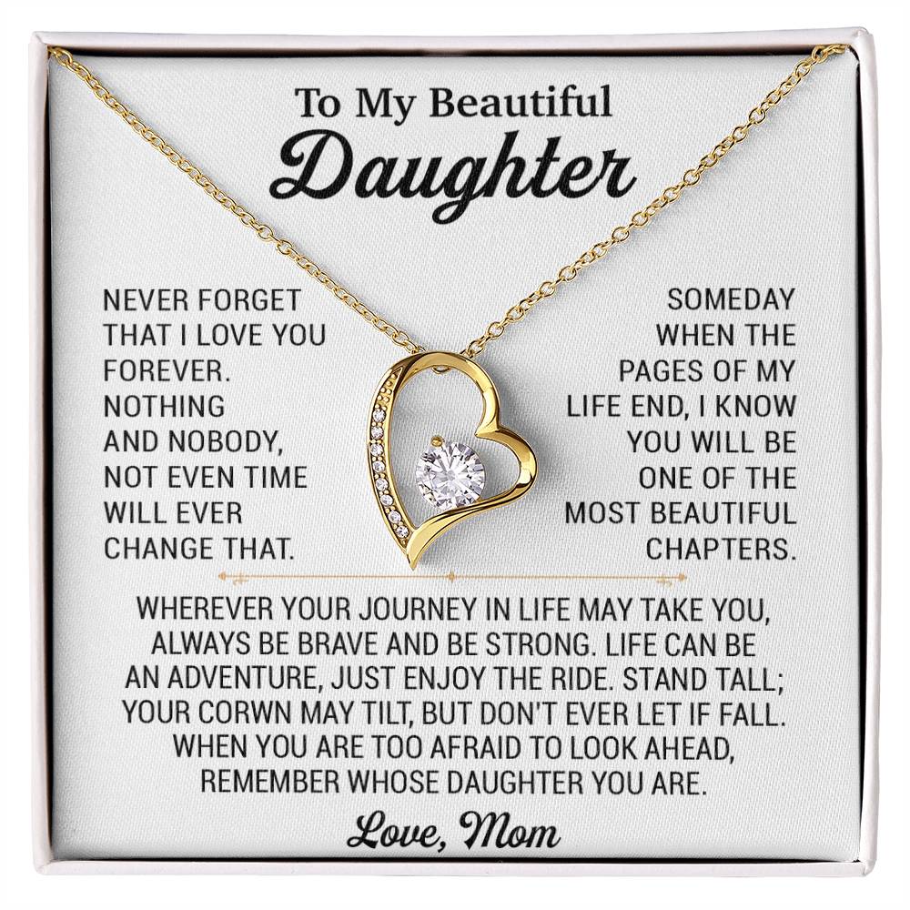 To My Daughter Necklace, Daughter Mother Necklace, Daughter Gift From Mom 17_8_White