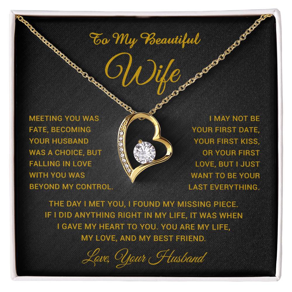 To My Wife Necklace, Gift For Wife, Anniversary Gift For Wife, Necklace For Wife 3_5_Gold