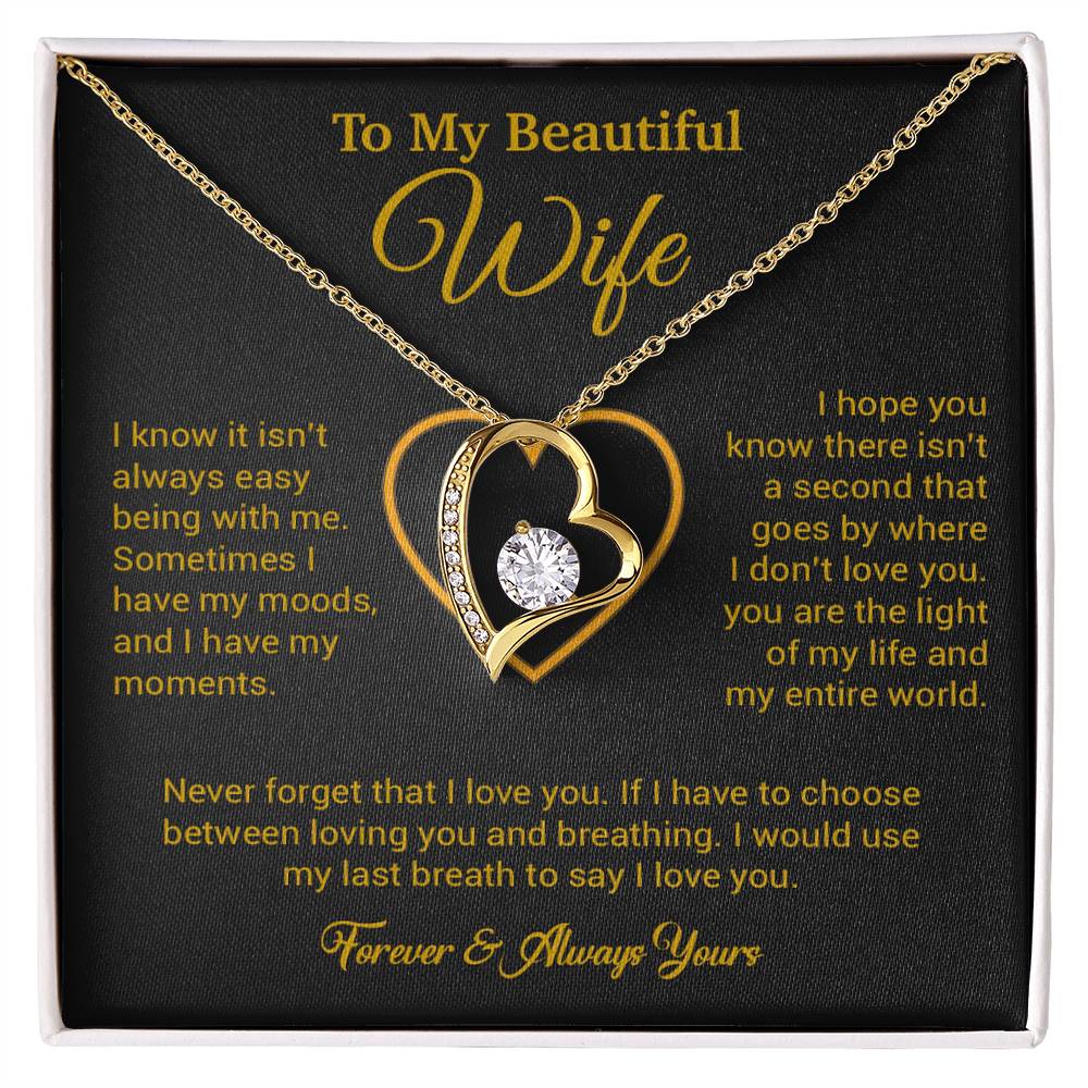 To My Wife Necklace, Gift For Wife, Anniversary Gift For Wife, Necklace For Wife 25_5_Gold