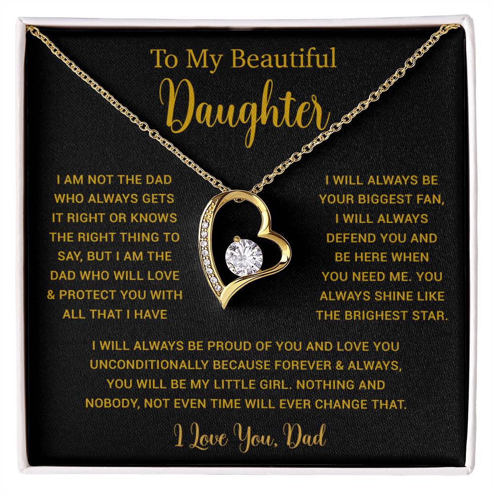 To My Daughter Necklace, Gift for Daughter from Dad, Father Daughter Necklace  6_5_Gold