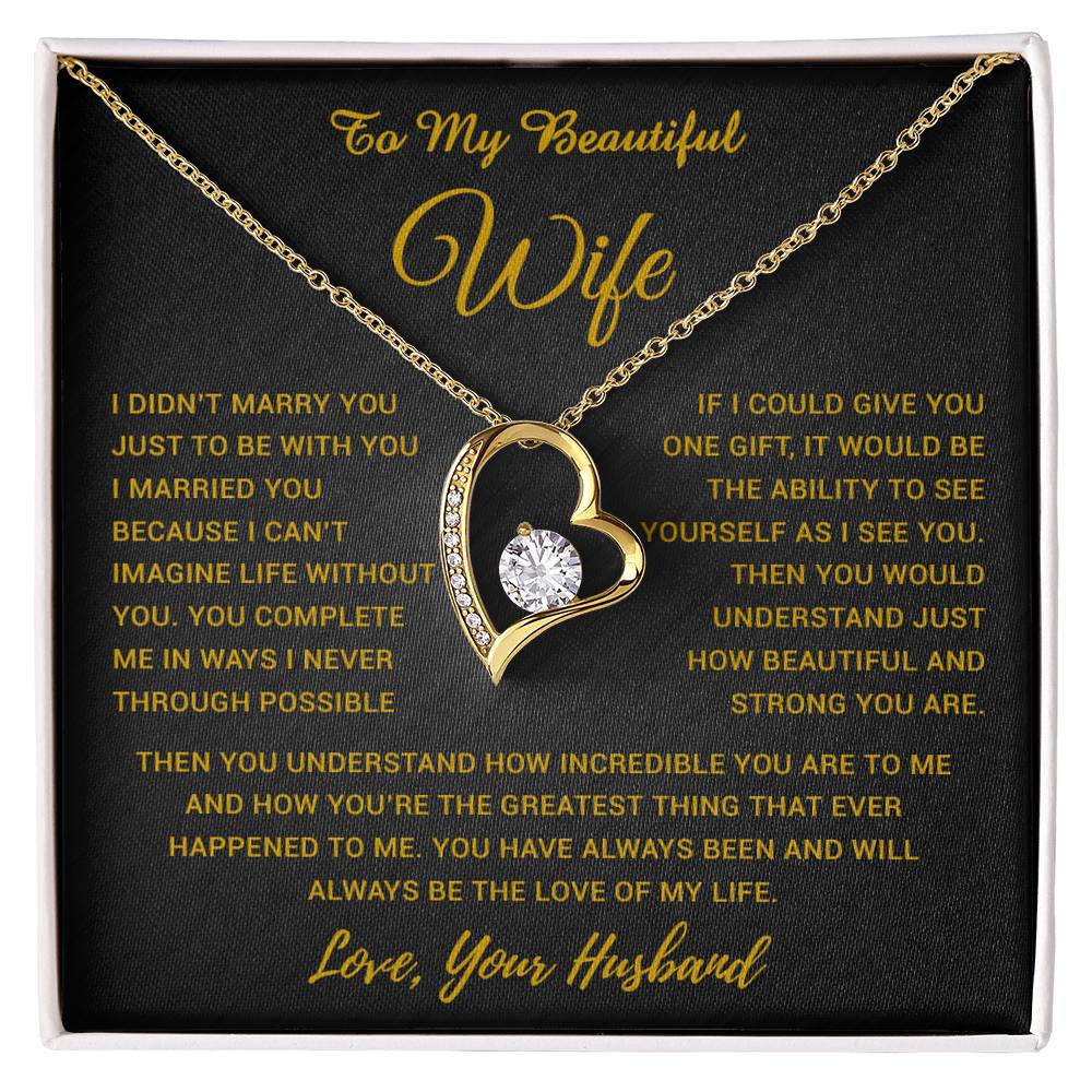 To My Wife Necklace, Gift For Wife, Anniversary Gift For Wife, Necklace For Wife 19_5_Gold