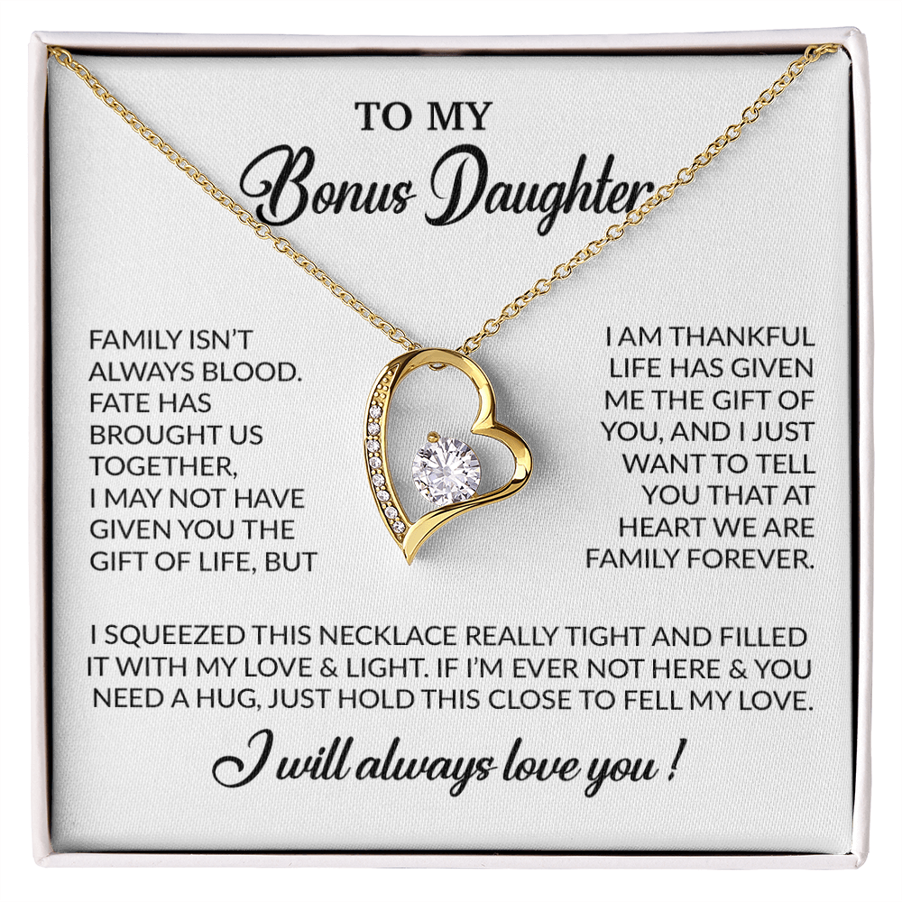 To My Bonus Daughter Necklace, Gift for Bonus Daughter, Step Daughter Birthday 7_11_White
