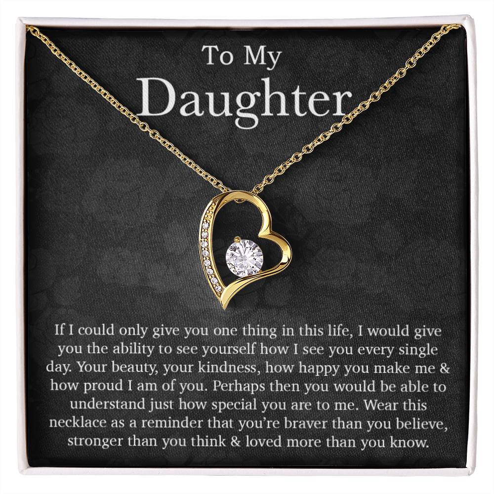 To My Daughter Necklace, Daughter Necklace, Daughter Gift, Daughter Necklace From Dad, Heart Shaped Necklace