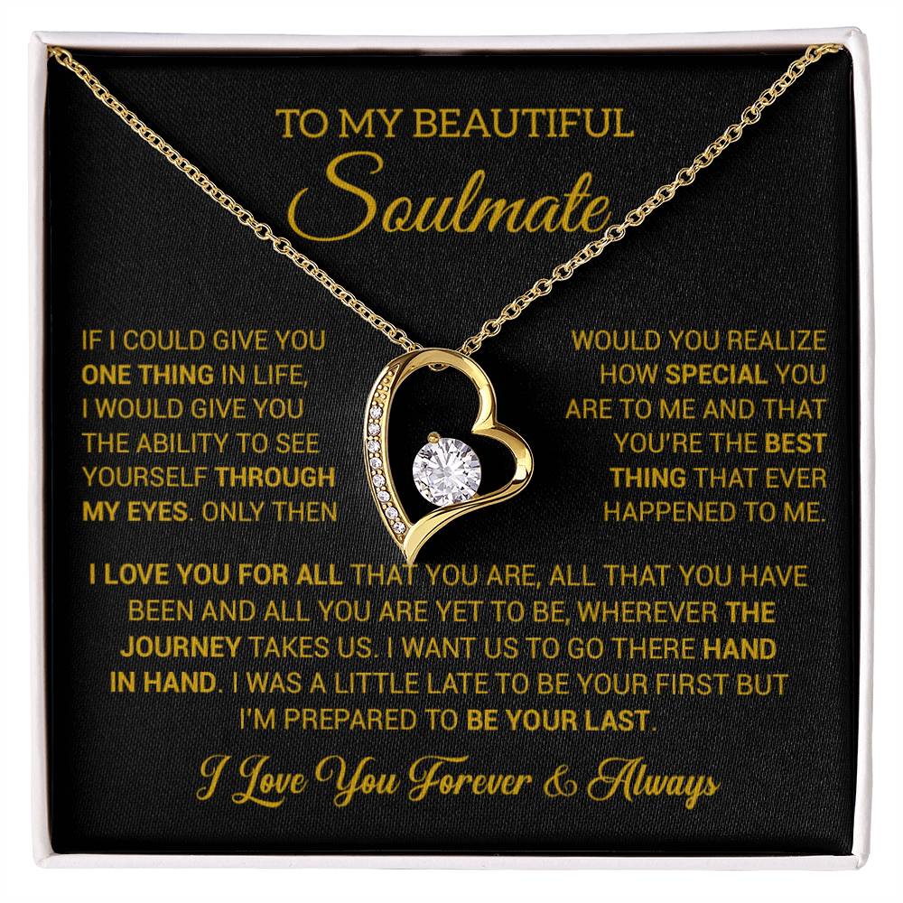 To My Soulmate Necklace, Gift For Wife Girlfriend From Husband, Birthday Gift