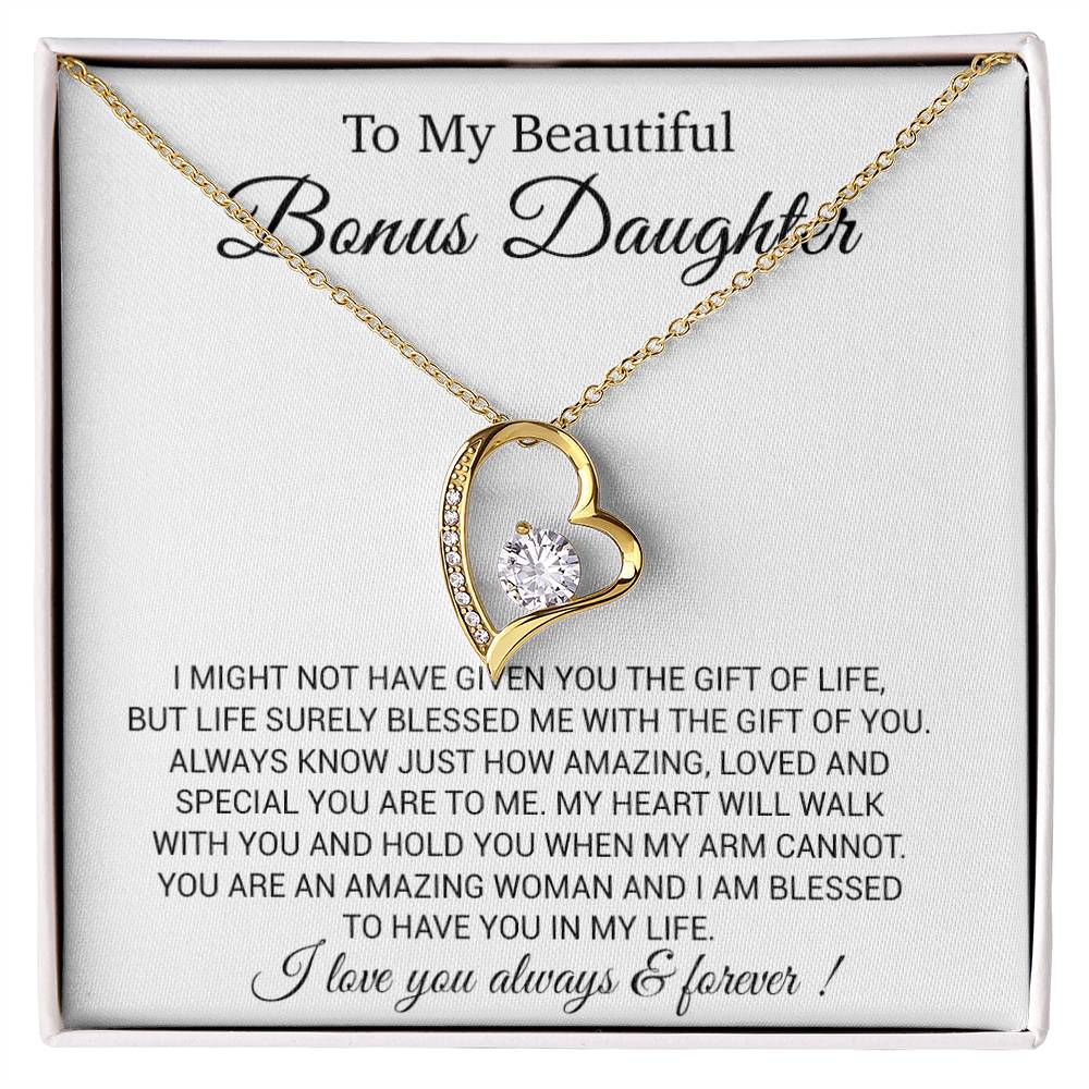 To My Bonus Daughter Necklace, Gift for Bonus Daughter, Step Daughter Birthday