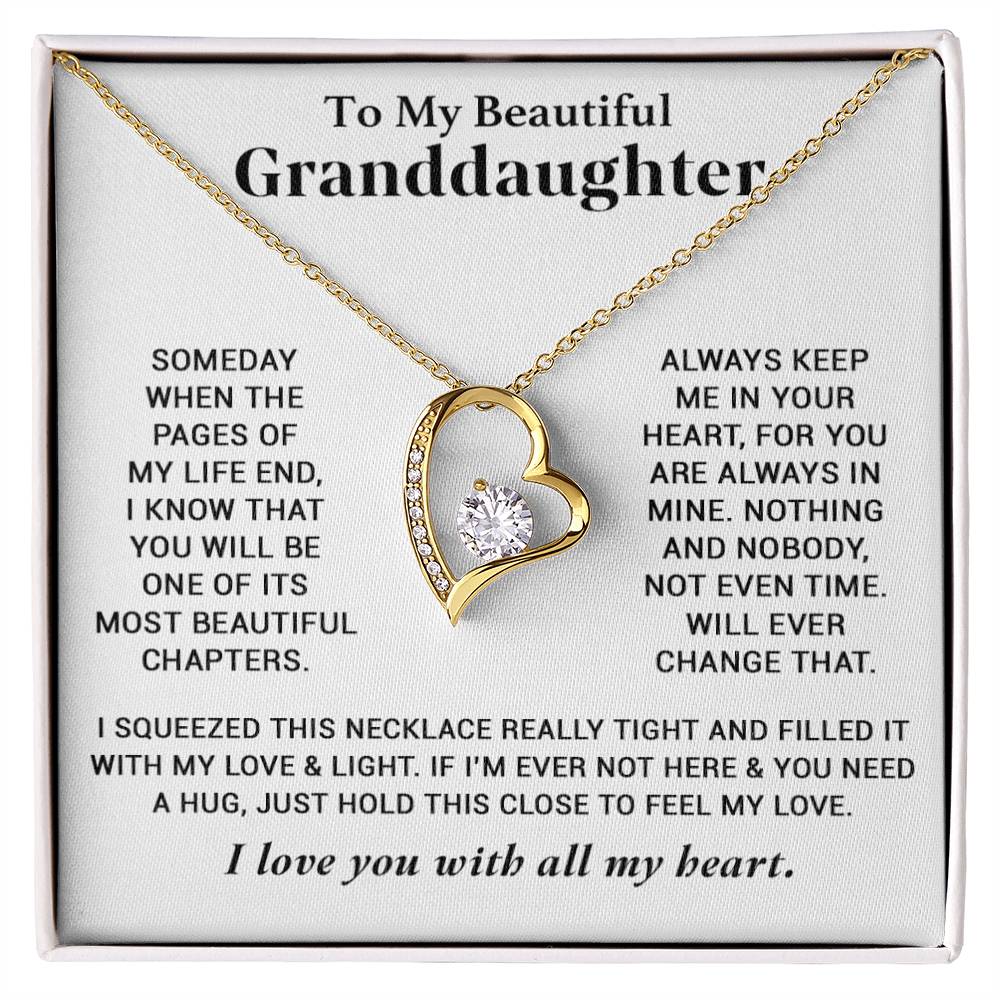 To My Granddaughter Necklace, Granddaughter Gifts From Grandma Grandmother Or Grandpa