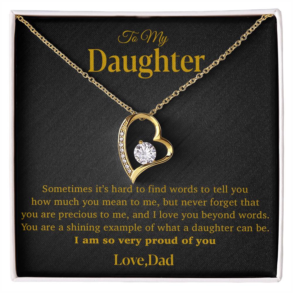 To My Daughter Necklace, Gift for Daughter from Dad, Father Daughter Necklace 12_4_Gold