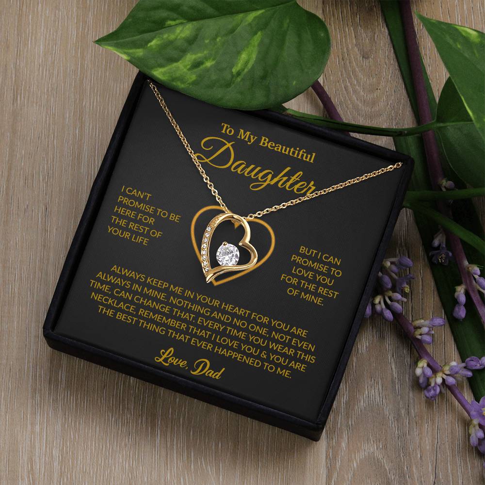 To My Daughter Necklace, Gift for Daughter from Dad, Father Daughter Necklace 6_6_Gold
