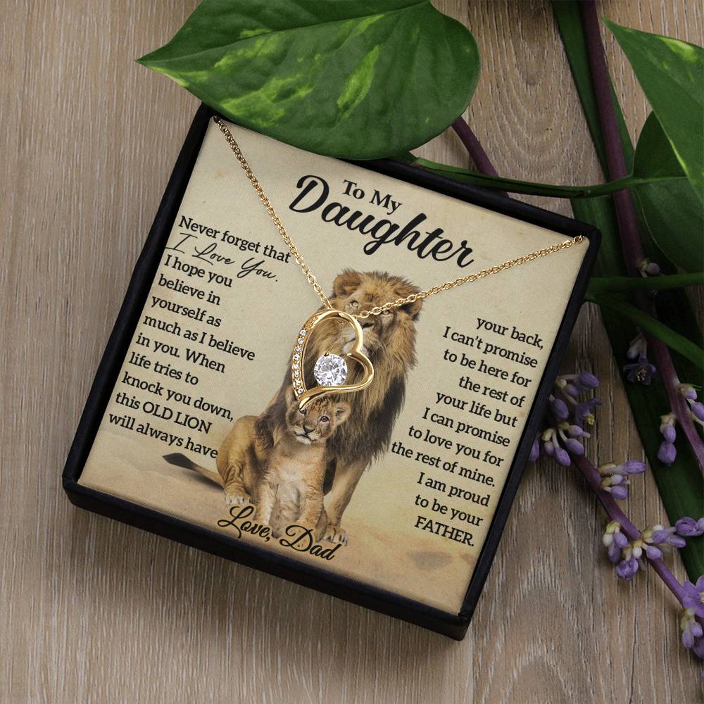To My Daughter Lion Necklace, Daughter Birthday Gift, Lion Dad Gift
