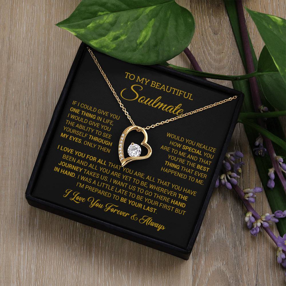 To My Soulmate Necklace, Gift For Wife Girlfriend From Husband, Birthday Gift