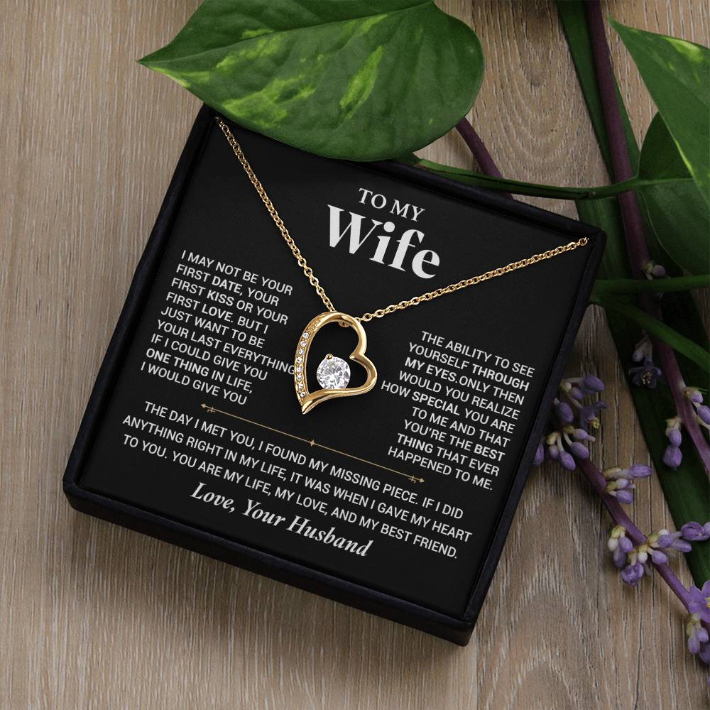 To My Wife Necklace, Christmas Gift For Wife, Christmas Gifts For Her, Wife Gift_ Black