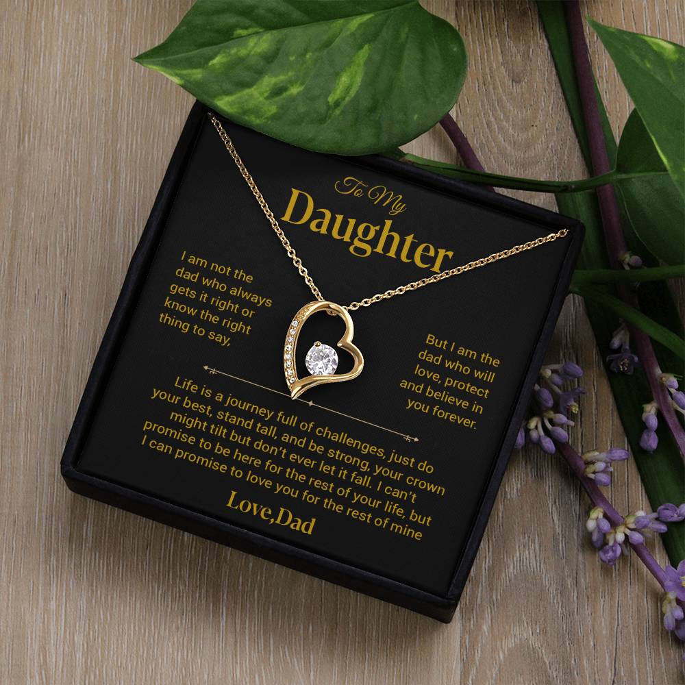 To My Daughter Necklace, Gift for Daughter from Dad, Father Daughter Necklace 25_12_Gold