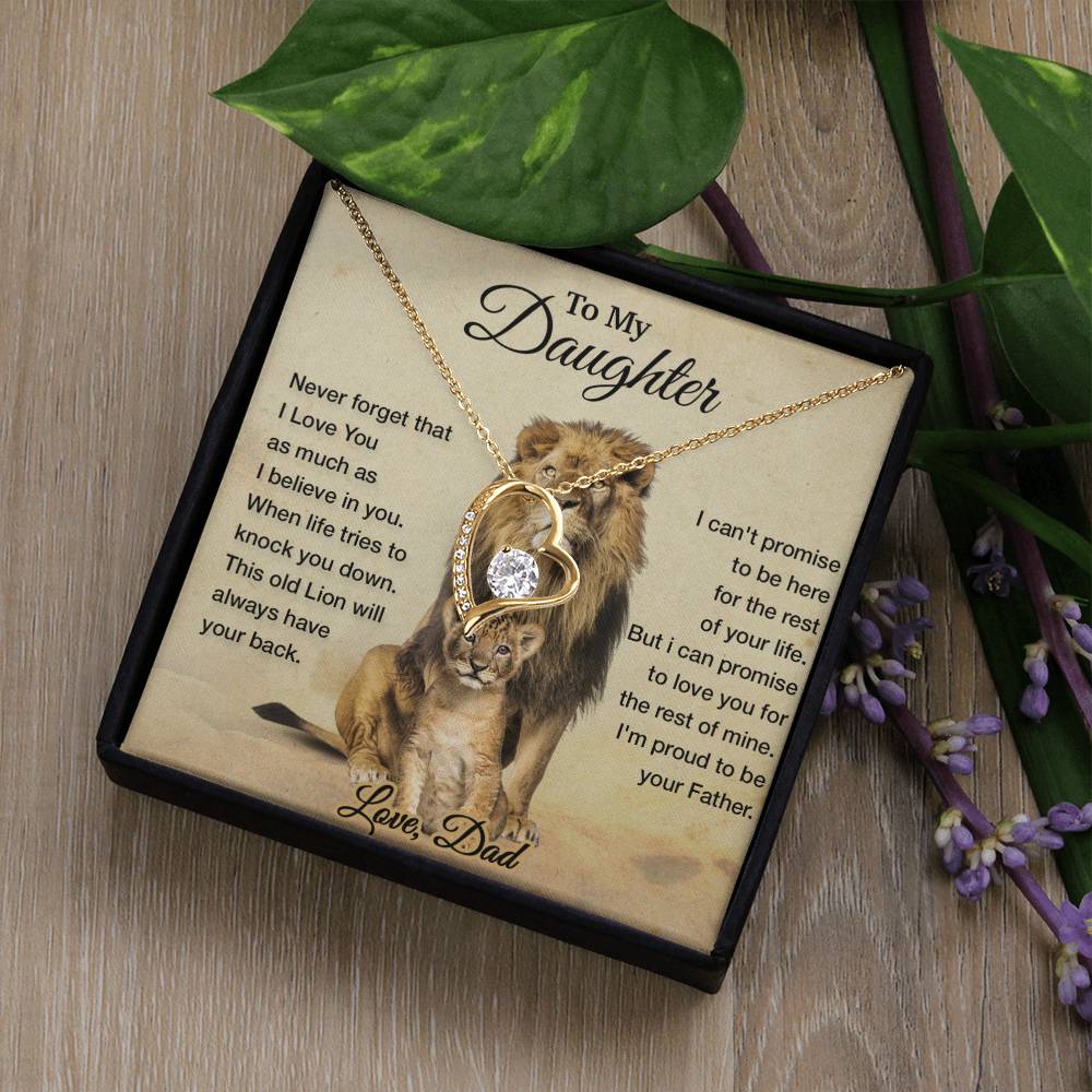 To My Daughter Necklace, Xmas Gift For Daughter From Dad, Daughter Father Lion