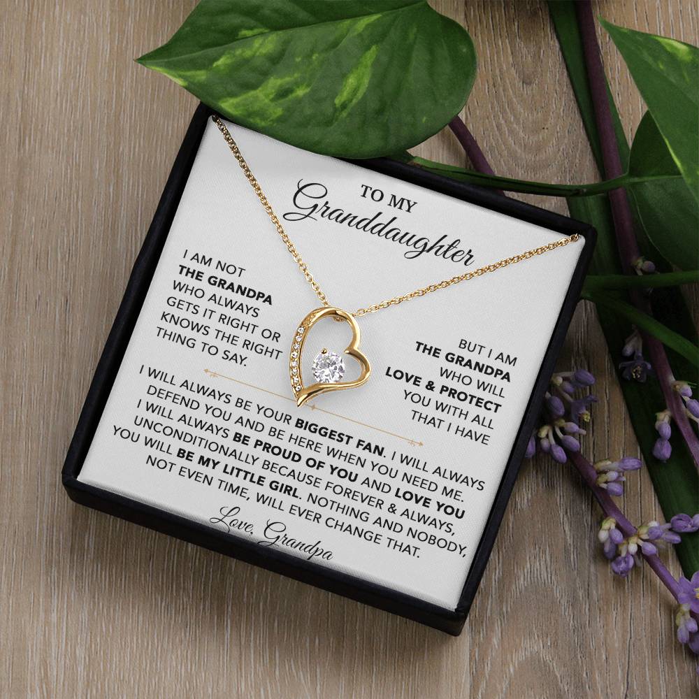 To My Granddaughter Necklace, Granddaughter Gift from Grandpa, Christmas Gift 28_8_White
