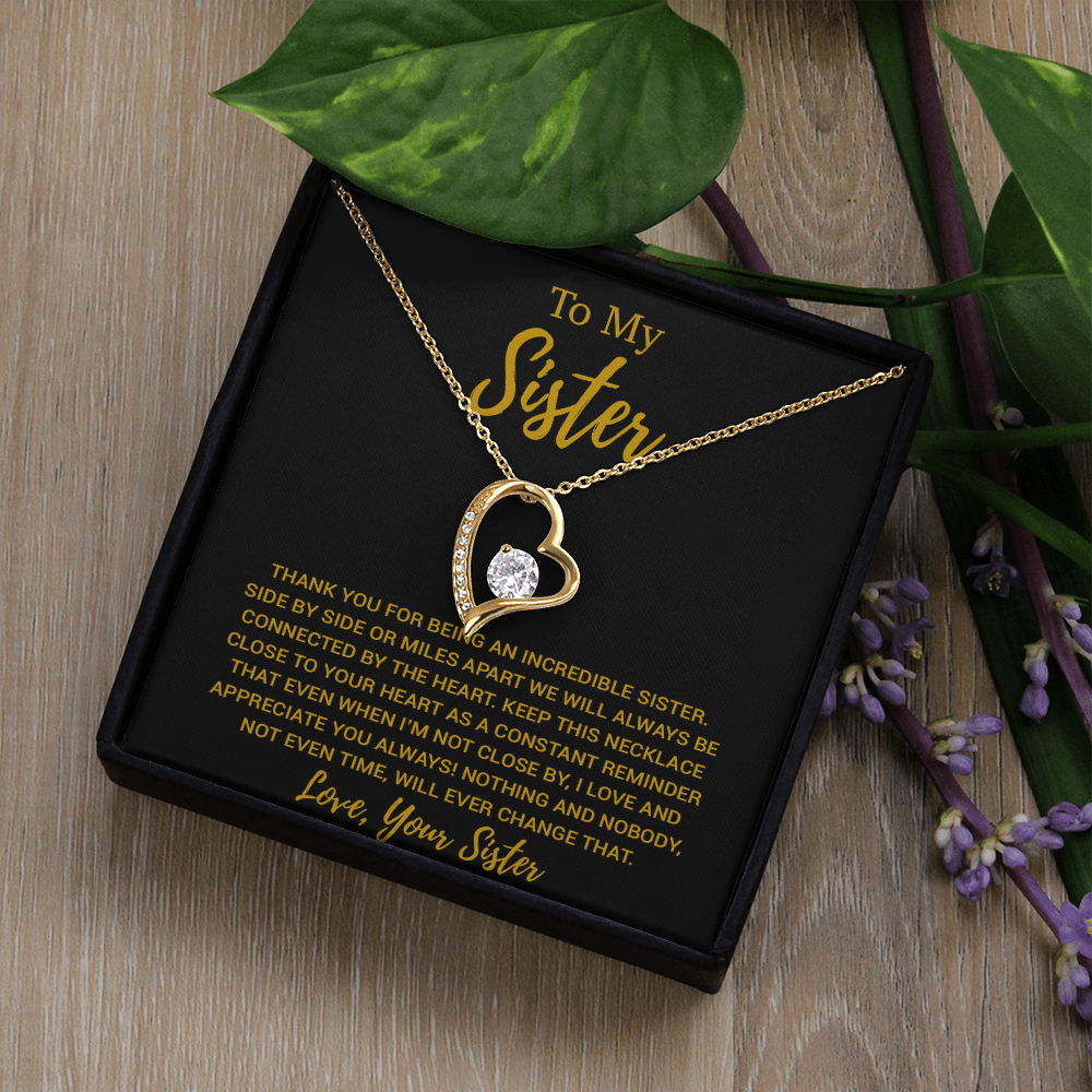 To My Sister Necklace, Brother to Sister, Birthday gift For Sister from Brother 13_8_Gold