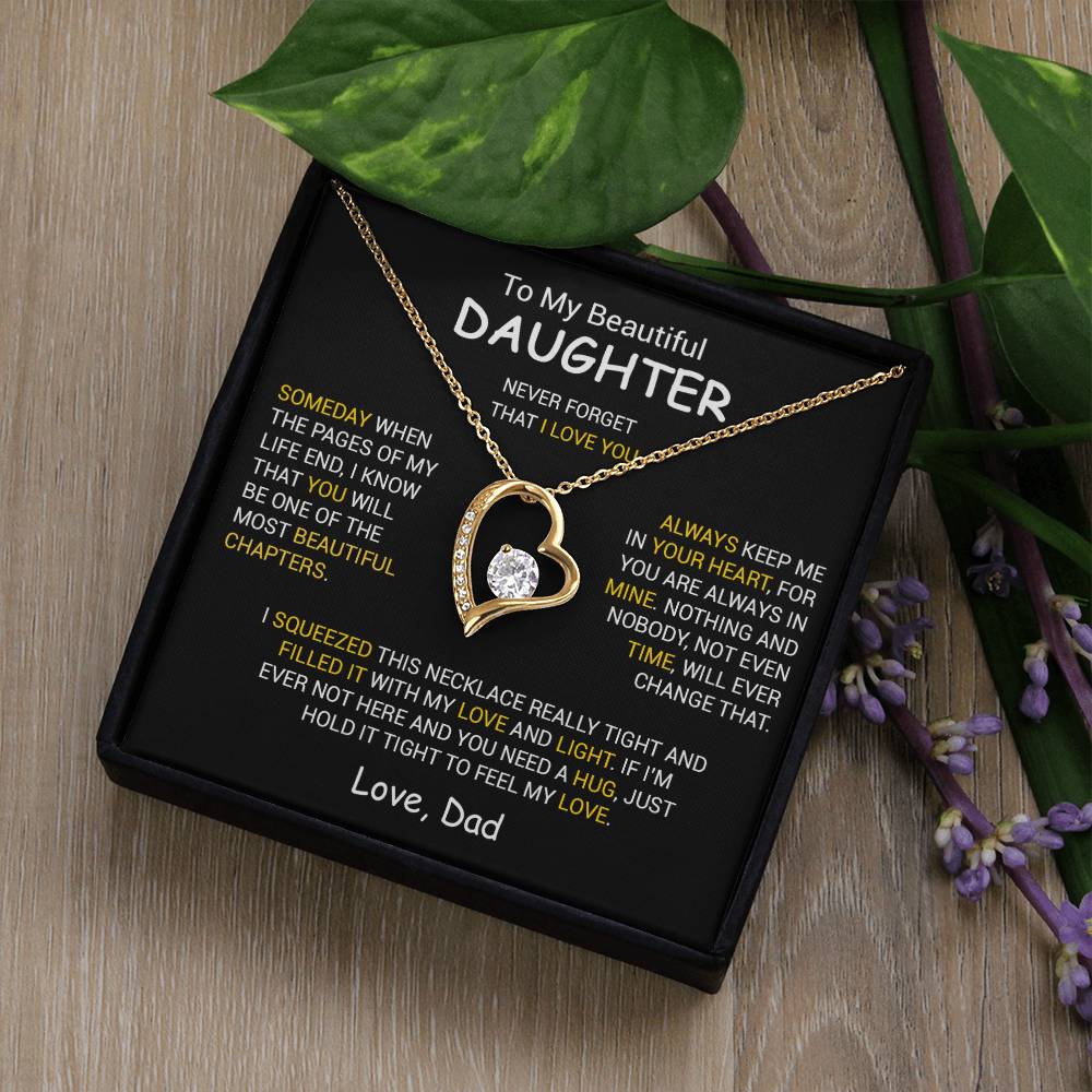 To My Daughter Necklace, Daughter Father Necklace, Daughter Gift From Dad 26_12_Black