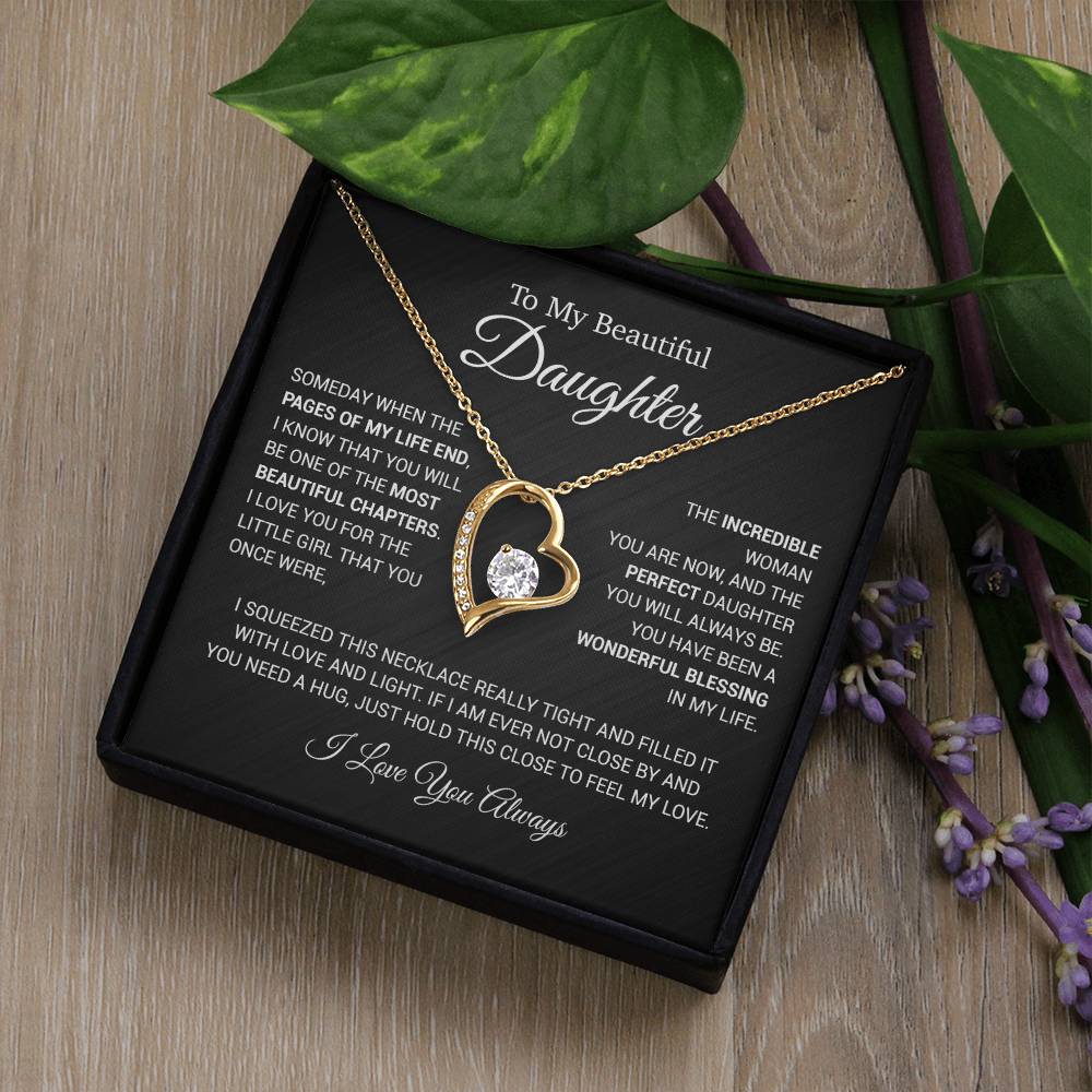 To My Daughter Necklace, Daughter Father Necklace, Daughter Gift From Dad 4_6_Black
