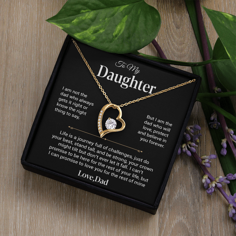 To My Daughter Necklace, Gift for Daughter from Dad, Father Daughter Necklace 25_12_Black