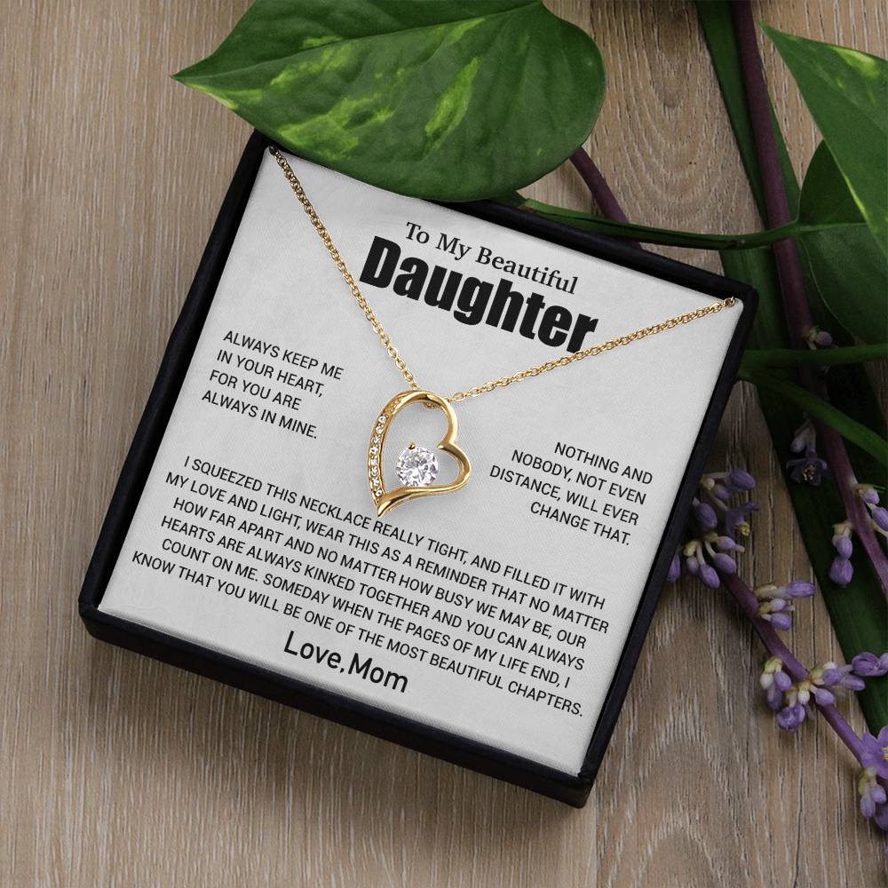 To My Daughter Necklace, Daughter Mother Necklace, Daughter Gift From Mom 2_6_White