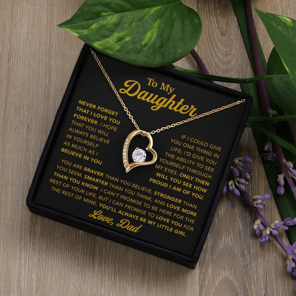To My Daughter Necklace, Gift for Daughter from Dad, Father Daughter Necklace 21_1_Gold