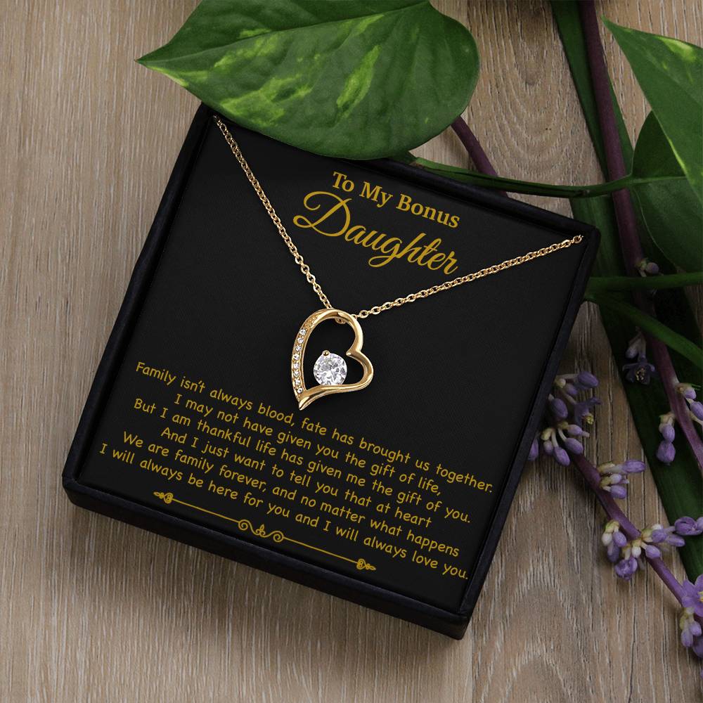 To My Bonus Daughter Necklace, Gift for Bonus Daughter, Step Daughter Birthday 2_11_Gold