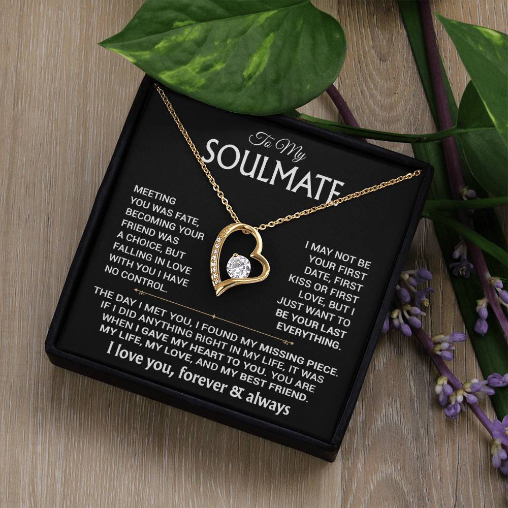 To My Soulmate Necklace, Soulmate Gift, Gift For Girlfriend, Valentines Gift 6_12_Black