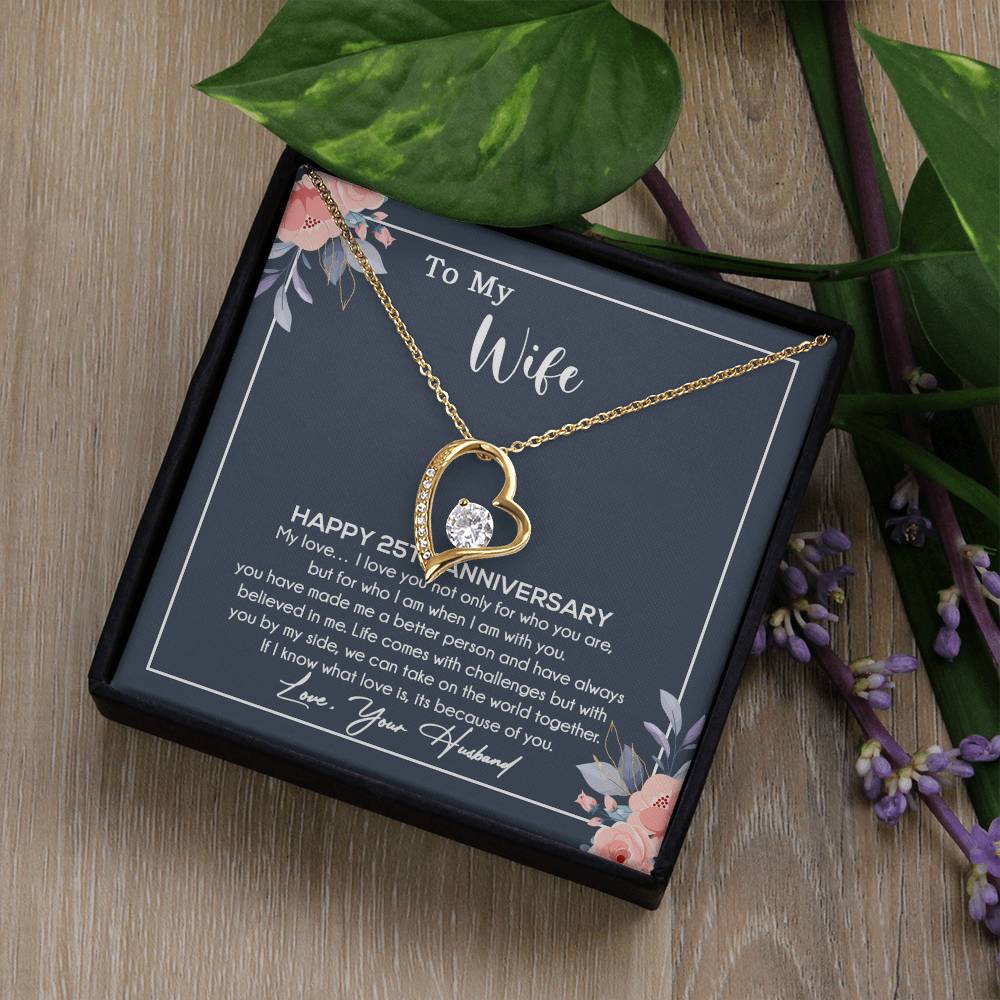 25th Anniversary Gift For Wife Necklace, 25 Year Anniversary, 25th Wedding Gift _Blue