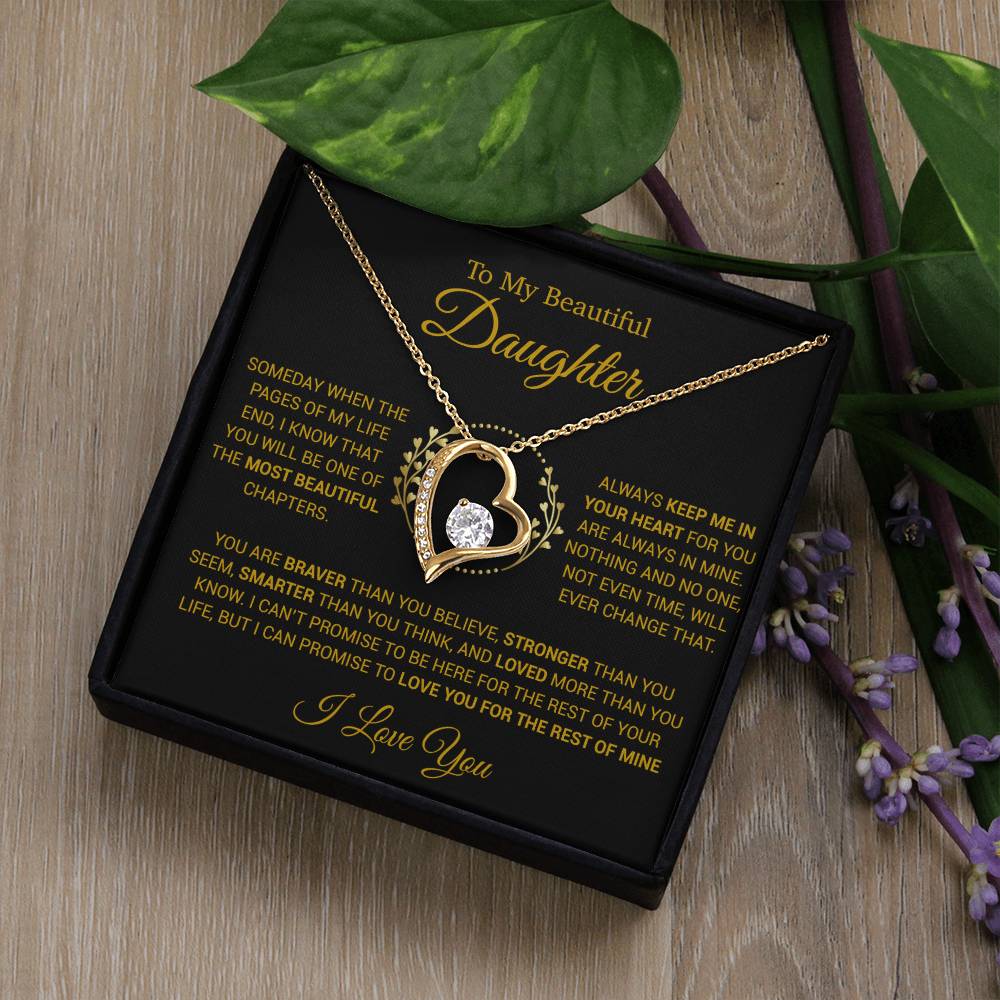 To My Daughter Necklace, Gift for Daughter from Dad, Daughter Father Necklace 15_12_Gold