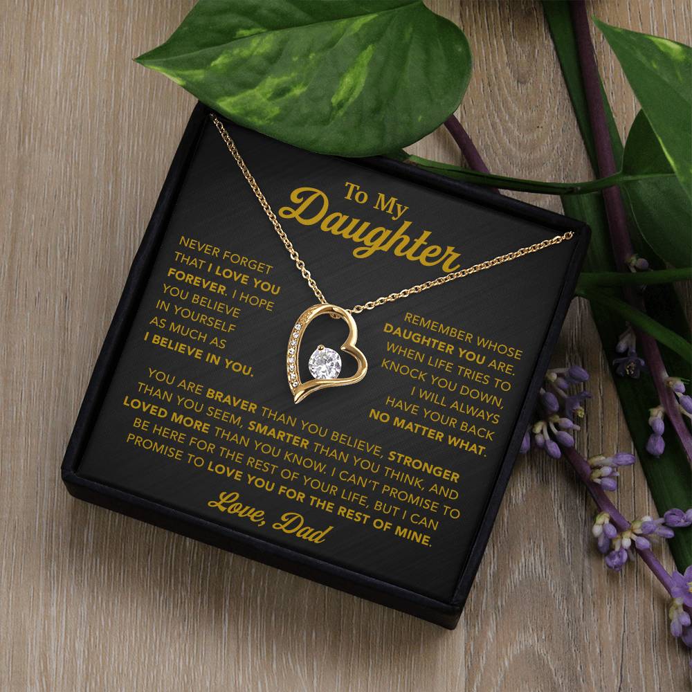 To My Daughter Necklace, Gift for Daughter from Dad, Father Daughter Necklace 25_2_Gold