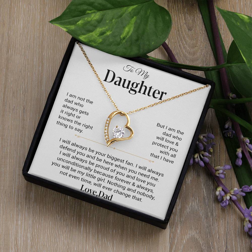 To My Daughter Necklace, Gift for Daughter from Dad, Father Daughter Necklace 21_11_White
