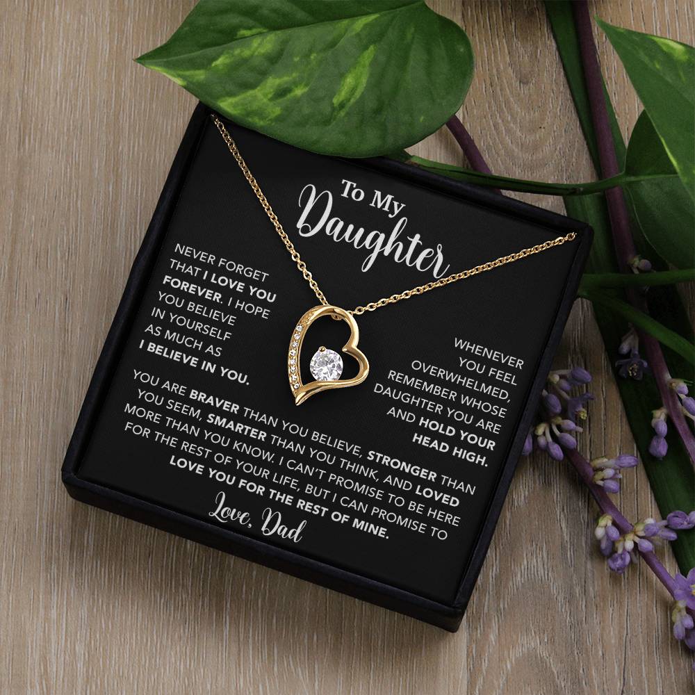 To My Daughter Necklace, Gift for Daughter from Dad, Father Daughter Necklace  9_4_Black