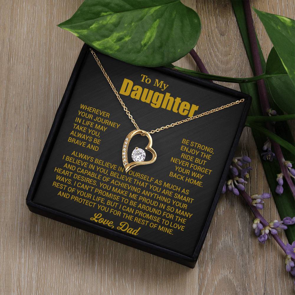 To My Daughter Necklace, Daughter Father Necklace, Daughter Gift From Dad 31_7_Gold