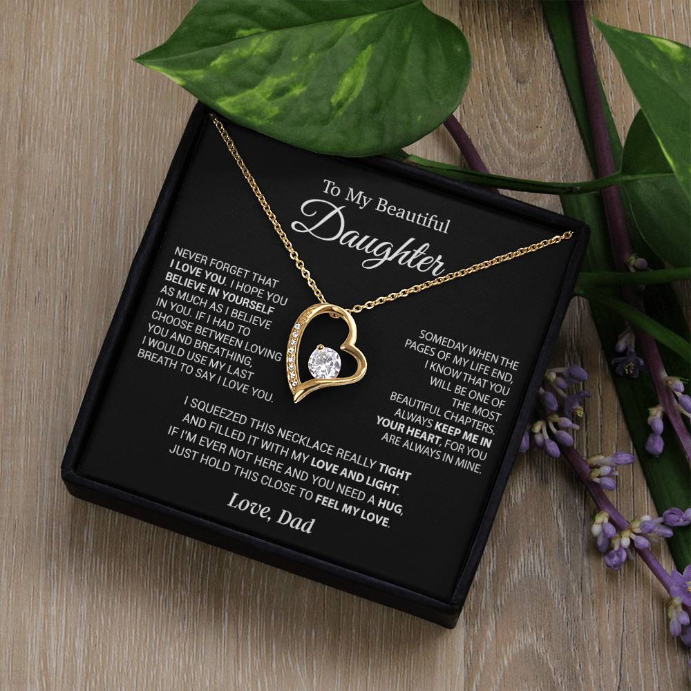 To My Daughter Necklace, Daughter Father Necklace, Daughter Gift From Dad 6_9_Black