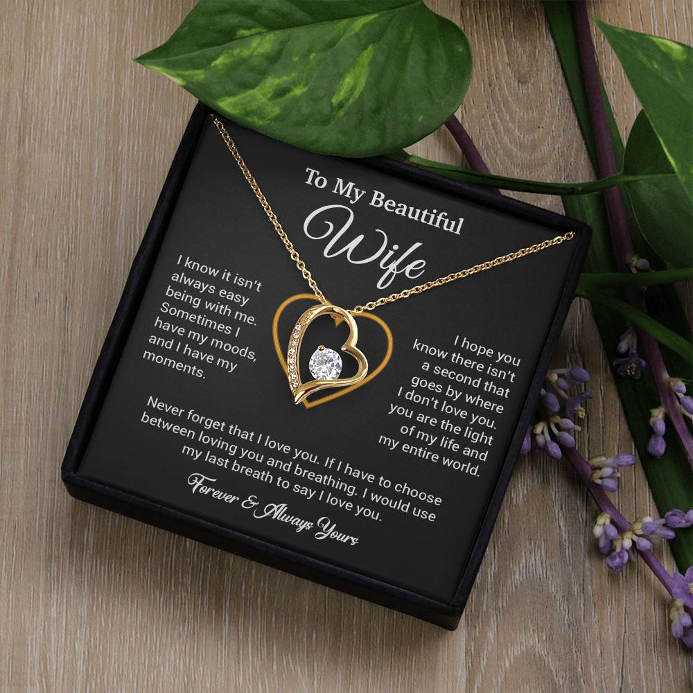 To My Wife Necklace, Gift For Wife, Anniversary Gift For Wife, Necklace For Wife 25_5_Black