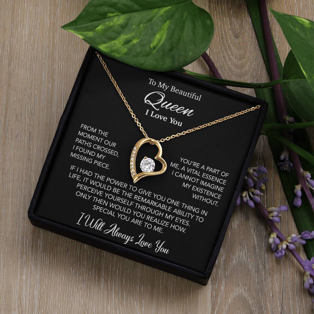 To My Queen Necklace, Anniversary Gift For Wife, Girlfriend Necklace, Birthday Gift For Wife