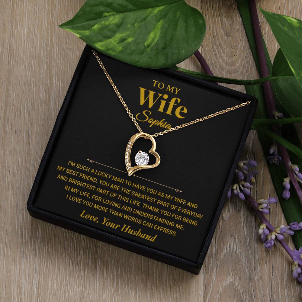 Custom To My Wife Necklace , Anniversary Gift Wife , Valentines Gift for Wife, Christmas Gifts