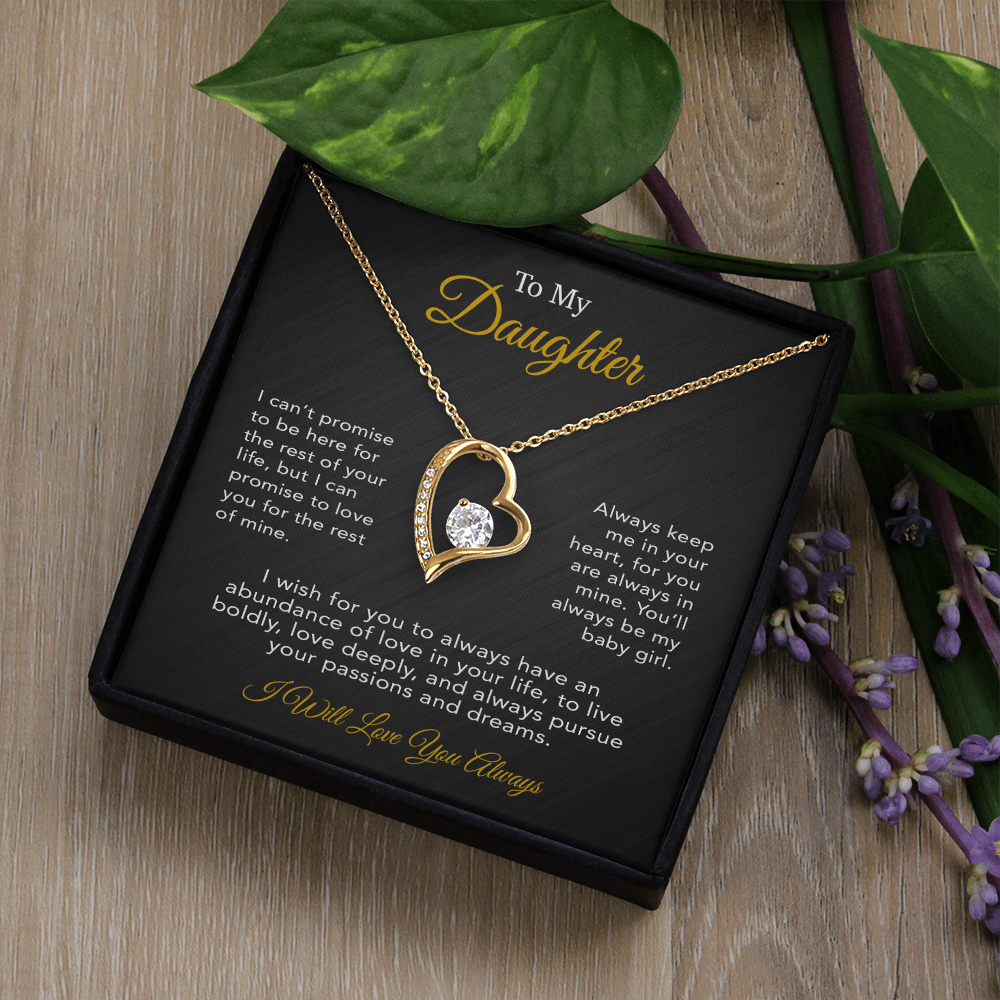 To My Daughter Necklace, Gift for Daughter from Dad, Father Daughter Necklace 19_6_Black