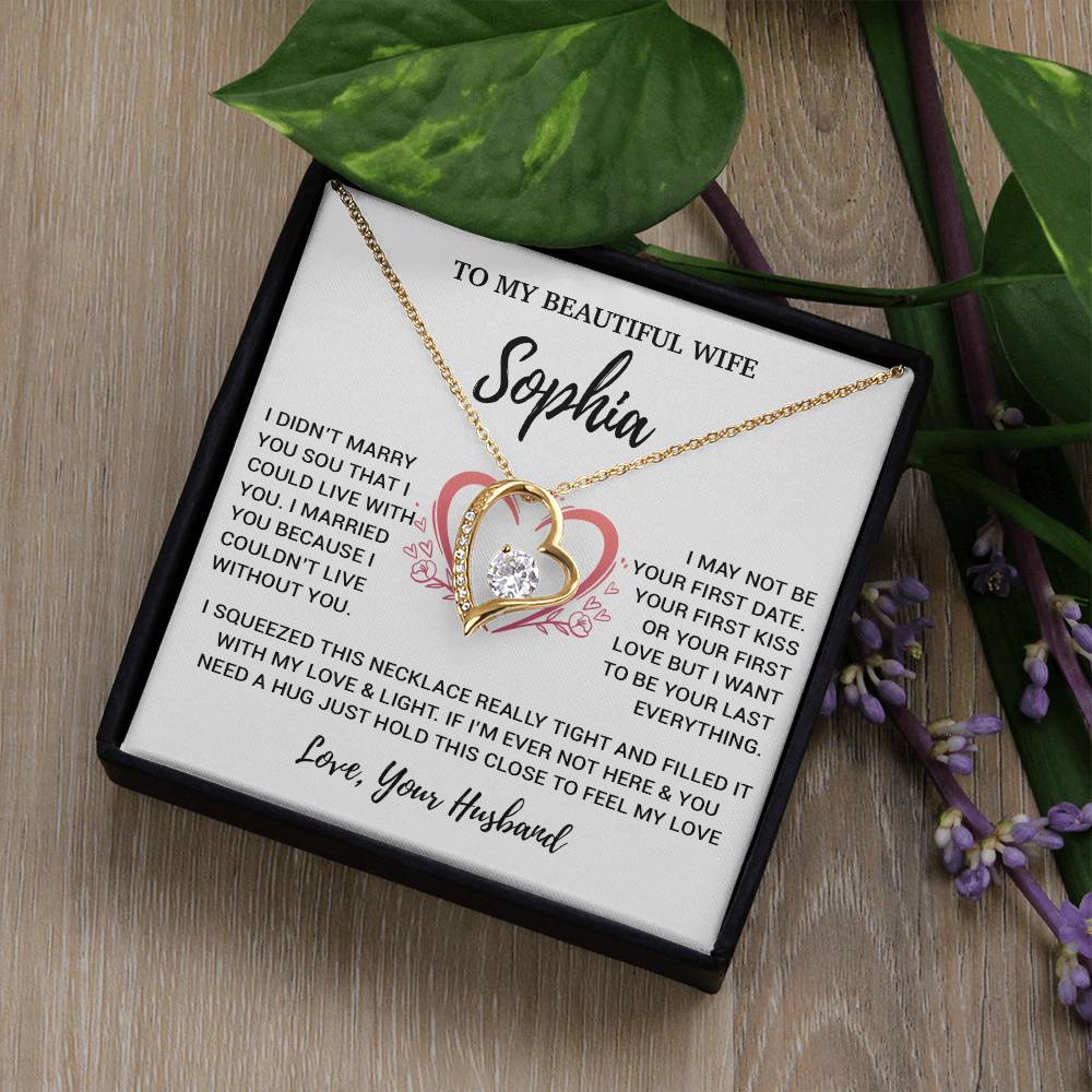 Custom To My Wife Necklace, Christmas Gifts For Women, Anniversary Gift For Wife