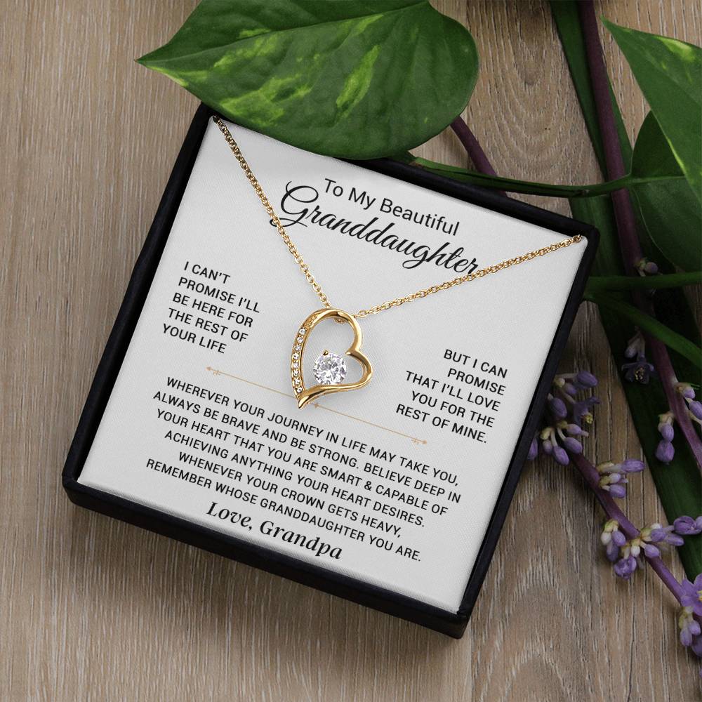 To My Granddaughter Necklace, Granddaughter Gift from Grandpa, Christmas Gift 5_11_White