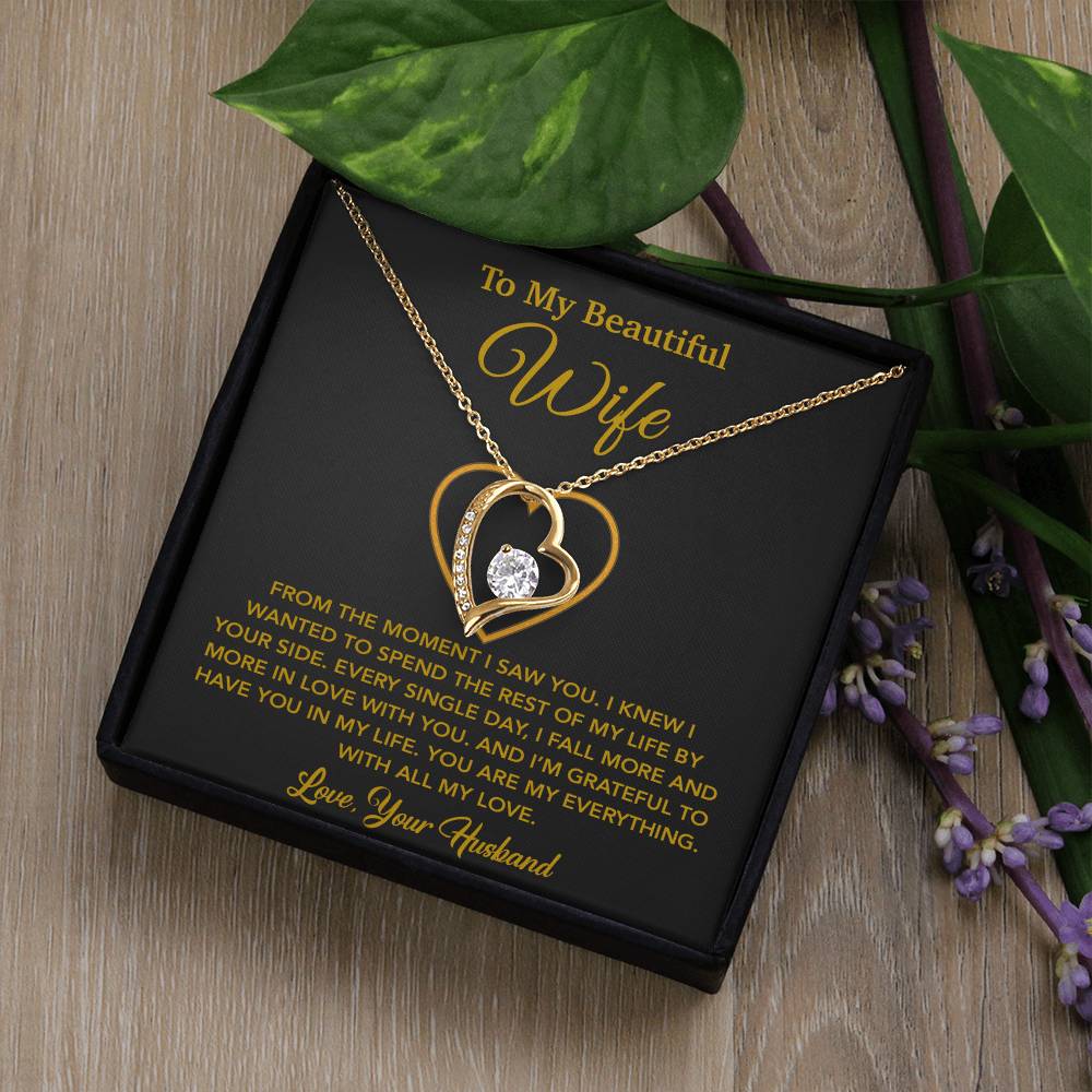 To My Wife Necklace, Gift For Wife, Anniversary Gift For Wife, Necklace For Wife 27_5_Gold