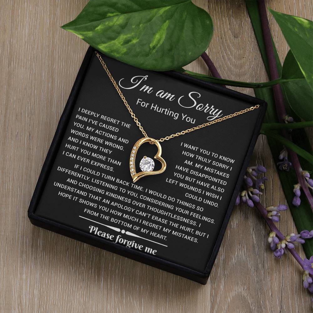 I'm Sorry Gift For Wife Necklace, Sorry Gift for Girlfriend, Forgiveness Gift For Her 25_5_Black