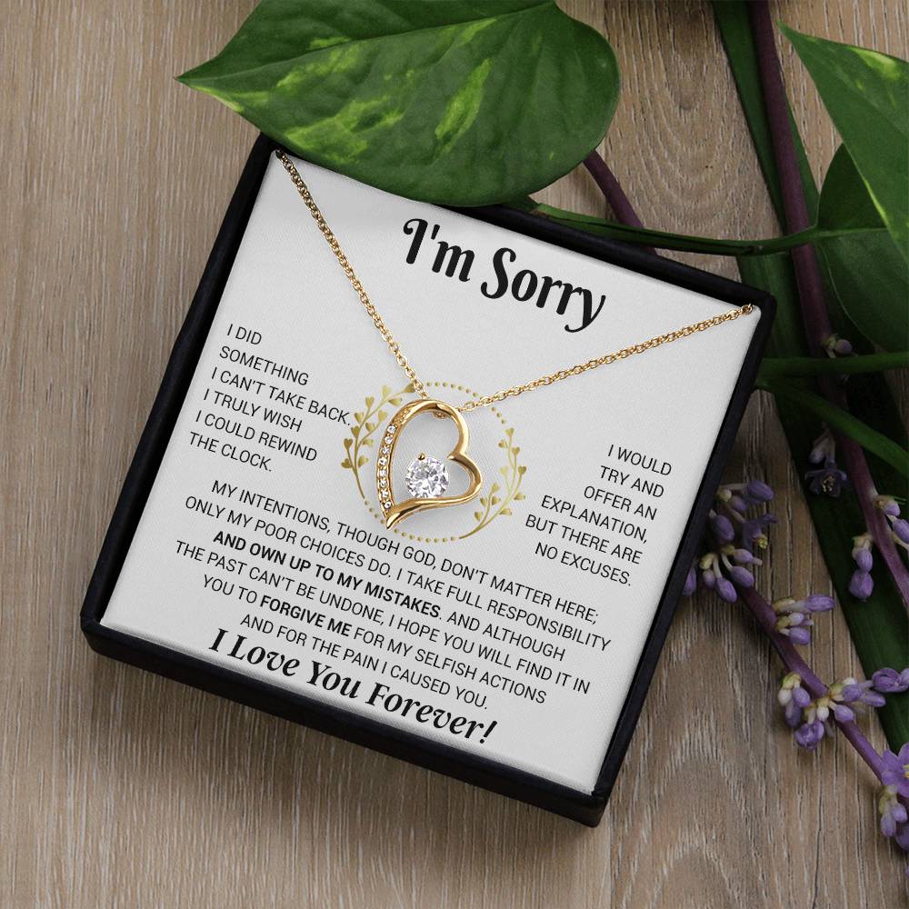 I'm Sorry Necklace Gifts, Apology Gifts For Her, Forgiveness Gift, Wife Gift 12_11_White