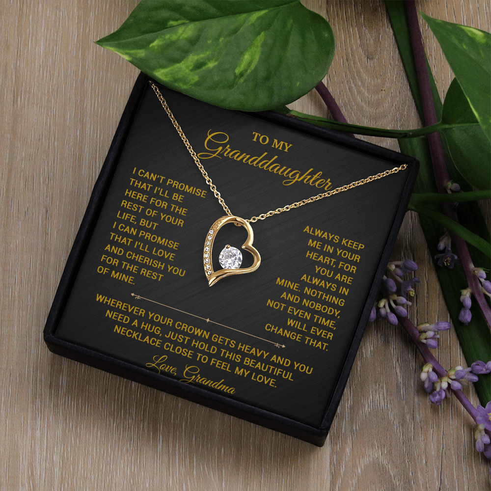 To My Granddaughter Necklace, Granddaughter Gift from Grandma, Christmas Gift 20_8_Gold