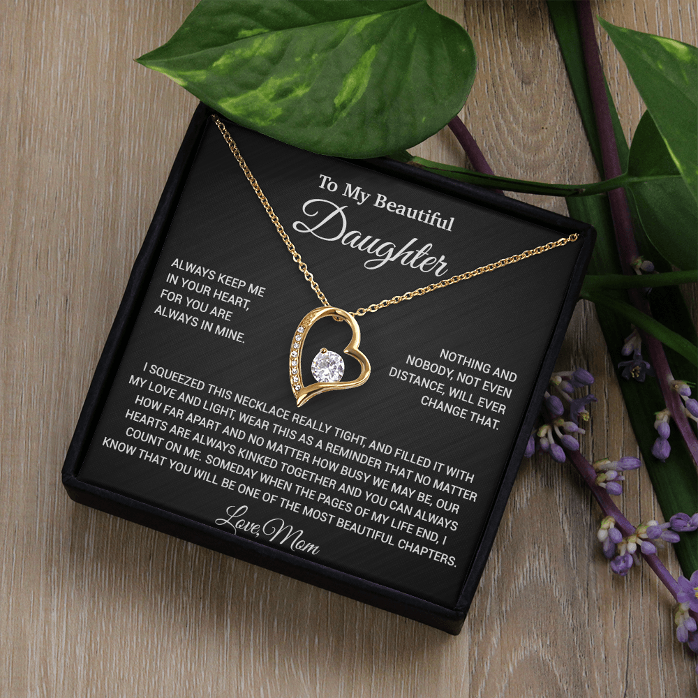 To My Daughter Necklace, Daughter Mother Necklace, Daughter Gift From Mom 9_6_Black