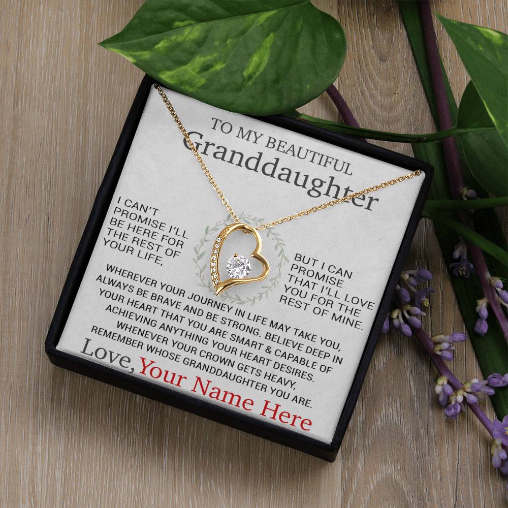 Custom To My Granddaughter Necklace, Birthday Gift For Granddaughter, Grandpa