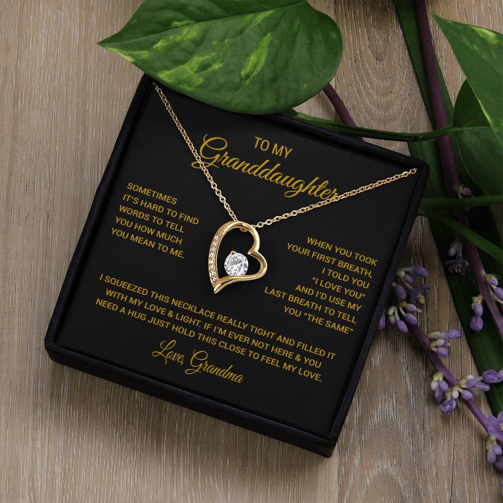To My Granddaughter Necklace, Xmas Birthday Gift For Granddaughter from Grandma 1_11_Gold