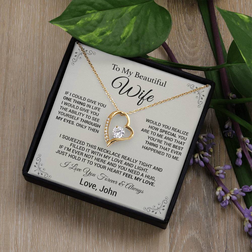 Custom To My Wife Necklace, Birthday Gift For Her, Wife Necklace, Christmas Gift